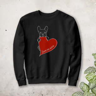 Red Heart French Bulldog Sweatshirt