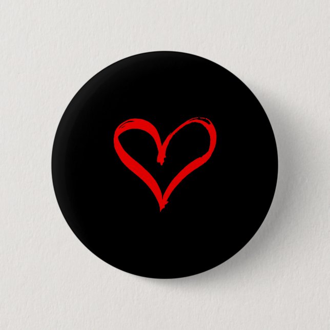 Red Heart Funny Cute Design For Men Women Husband  6 Cm Round Badge (Front)