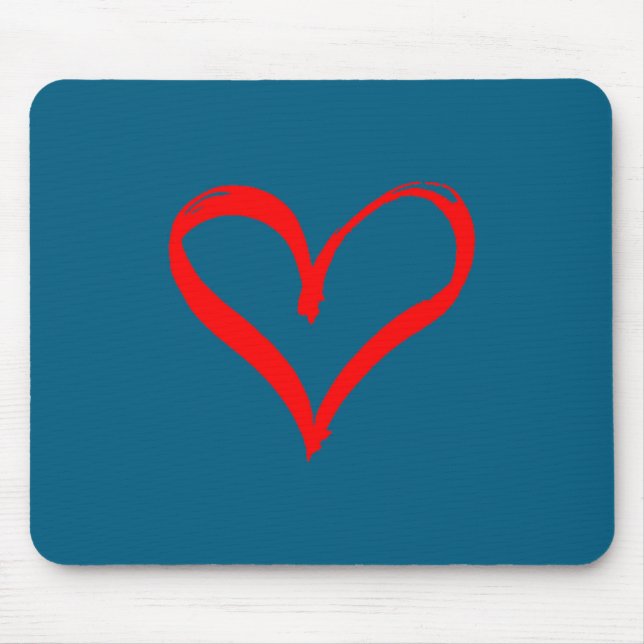 Red Heart Funny Cute Design For Men Women Husband  Mouse Pad (Front)