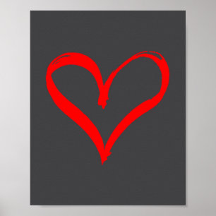 Red Heart Funny Cute Design For Men Women Husband Poster