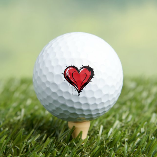 Red Heart -  Golf Balls (Insitu Tee)