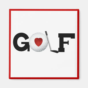 Red Heart Golf T-shirts and Gifts Magnet