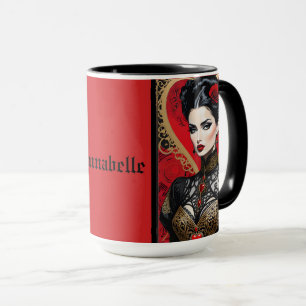 Red Heart Goth Lady Coffee Mug
