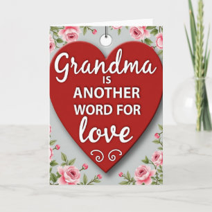 Red Heart Grandma Love Card