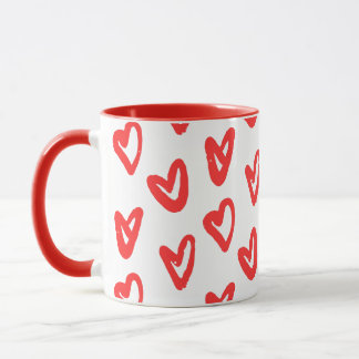 Red Heart Graphic Art Mug