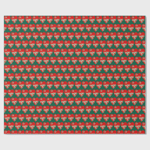Red Heart Graphic with Torn Punctures Wrapping Paper