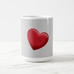 Red Heart Grey Trendy Love Wedding Coffee Mug
