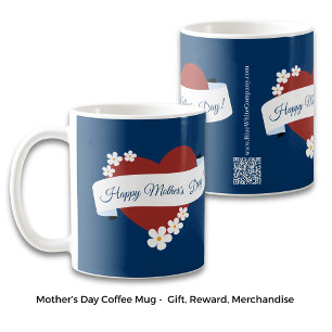 Red Heart Happy Mother's Day Banner QR Code Coffee Mug