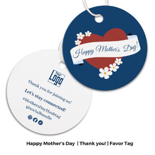Red Heart Happy Mother's Day Business Event Thanks Favour Tags