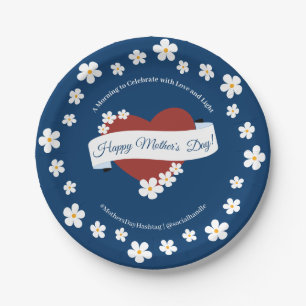 Red Heart Happy Mother's Day Event Paper Plate