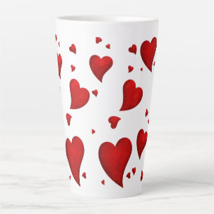 Red Heart Happy Valentines Day Latte Mug