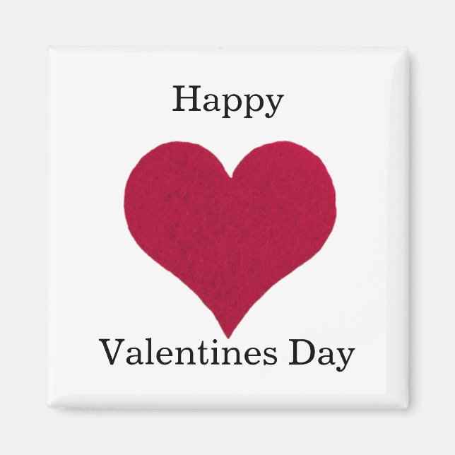 Red heart Happy Valentines day Magnet (Front)