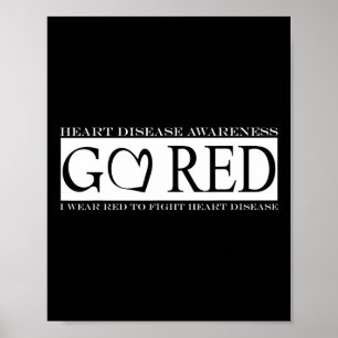 Red Heart Health Month Tee American Heart Health  Poster