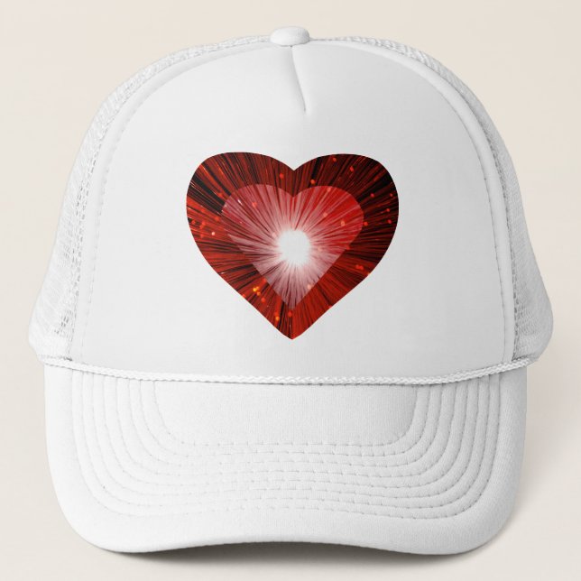 Red Heart 'heart' trucker hat white (Front)