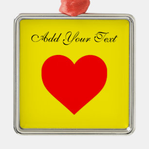 Red Heart Heat Personalised Metal Ornament