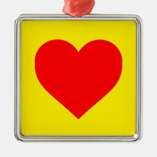 Red Heart Heat Pop Art Metal Ornament