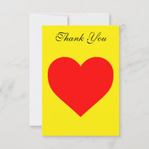 Red Heart Heat Pop Art  Thank You Card