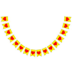 Red Heart Heat Yellow Bunting