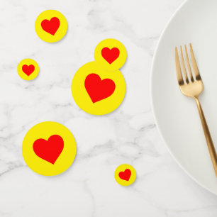 Red Heart Heat Yellow Confetti