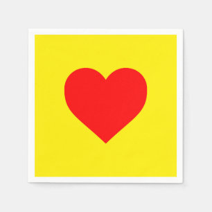 Red Heart Heat Yellow Napkin