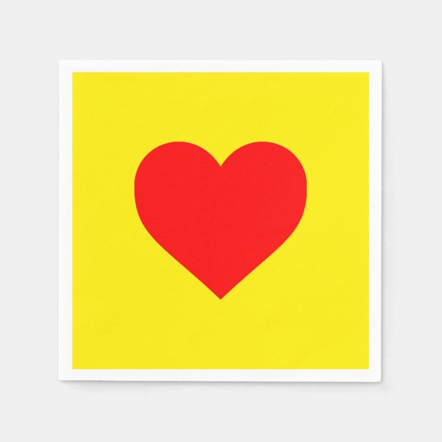 Red Heart Heat Yellow Napkin (Front)