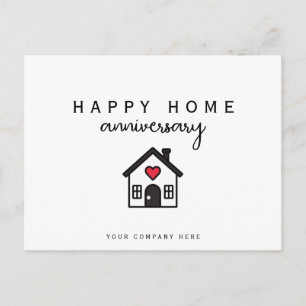 Red Heart House Home Anniversary Postcard