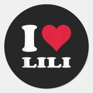 Red Heart I Love Lili Classic Round Sticker