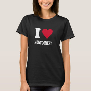Red Heart I Love Montgomery T-Shirt
