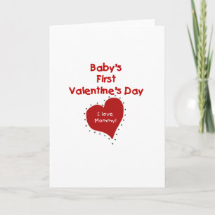 Red  Heart I Love Mummy First Valentines Day Card