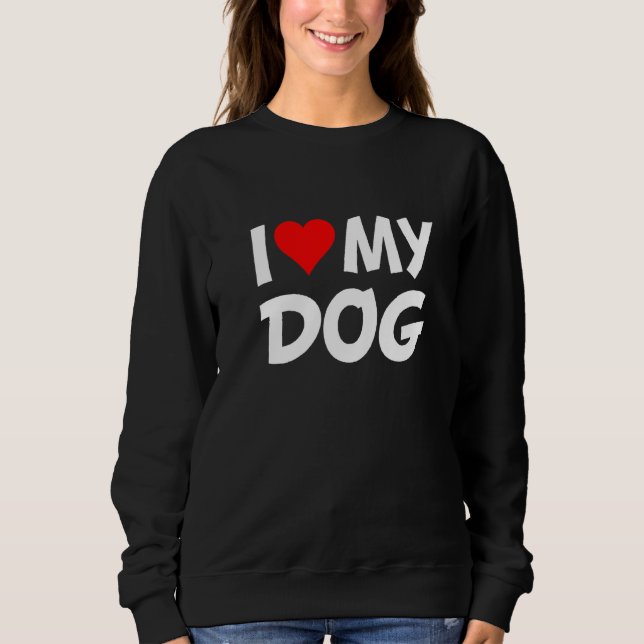Red Heart I Love My Dog Sweatshirt (Front)
