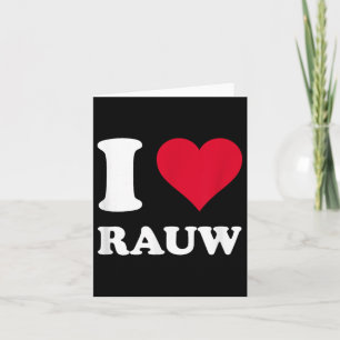 Red Heart I Love Rauw  Card