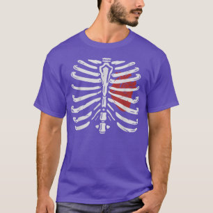 Red Heart in Skeleton Halloween T-Shirt