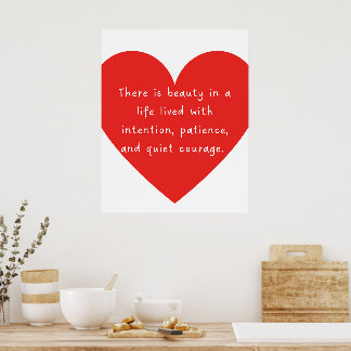 Red Heart Inspirational Life Quote A Wall Print