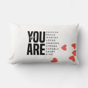 Red heart Inspirational Svg Self Love Lumbar Cushion