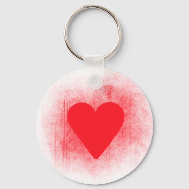 Red heart key ring (Front)