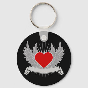 Red heart key ring