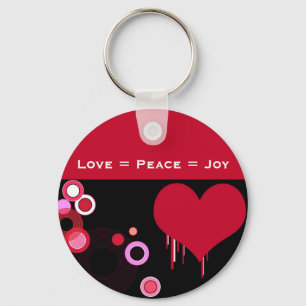 Red heart key ring
