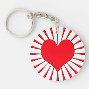 Red heart key ring
