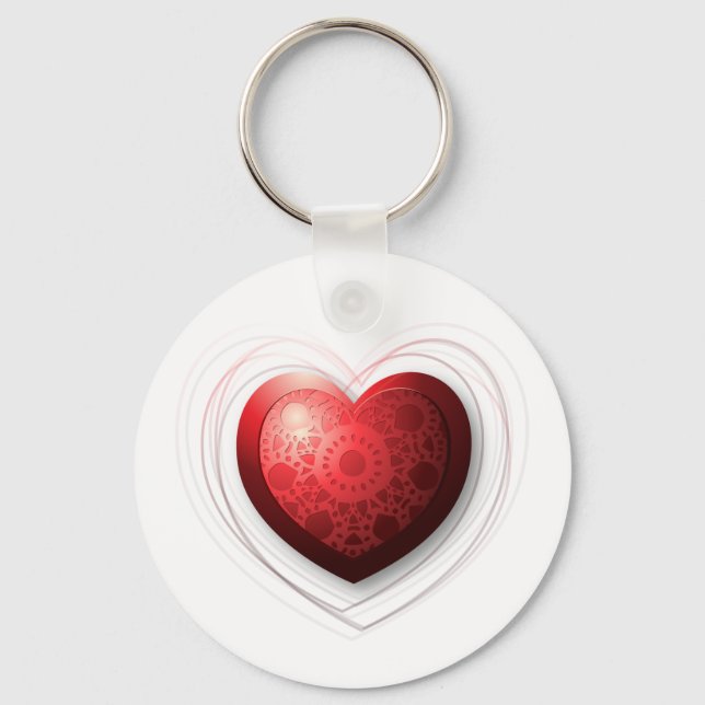 Red heart, keychain (Front)
