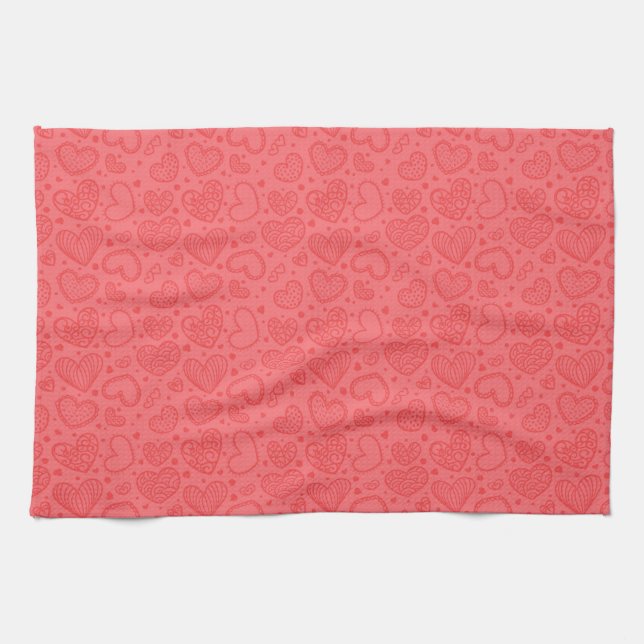 Red Heart Kitchen Towel (Horizontal)