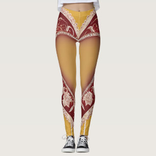 Red Heart Lace AI art  Leggings