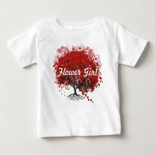 Red Heart Leaf Tree Baby T-Shirt