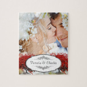 Red Heart Leaf Tree Jigsaw Puzzle