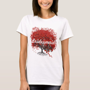 Red Heart Leaf Tree T-Shirt