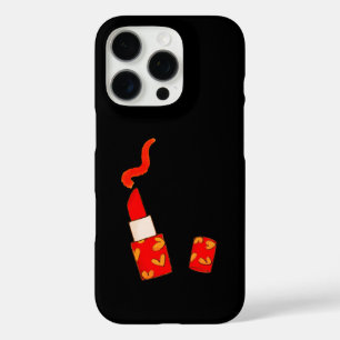 Red Heart Lipstick Pop Art Design iPhone 16 Pro Case