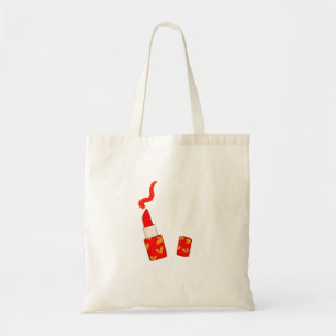 Red Heart Lipstick Pop Art Design Tote Bag