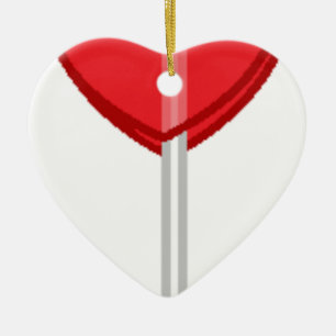 red heart lollipop ceramic ornament
