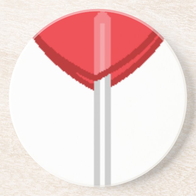 red heart lollipop coaster (Front)