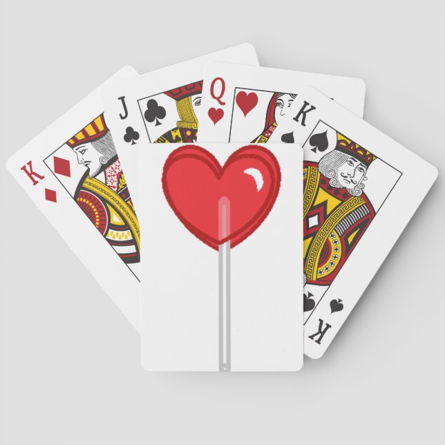 red heart lollipop playing cards (Back)