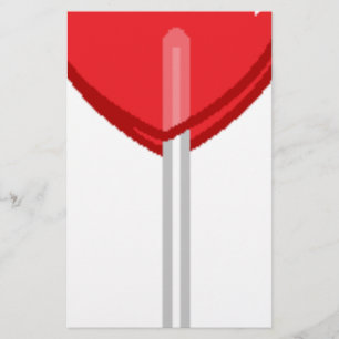 red heart lollipop stationery